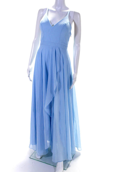 FAVIANA Womens Blue Ruffle Skirt Gown Blue Size 6R 13071470