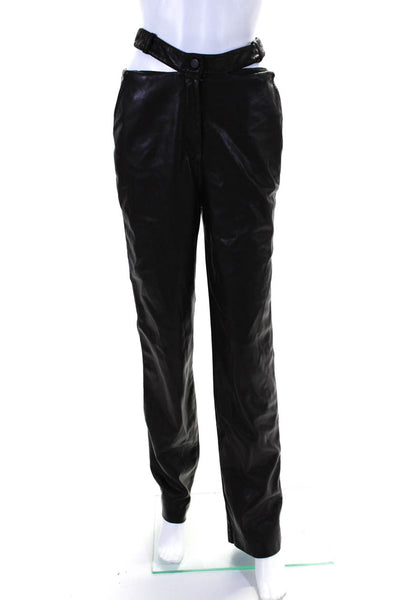 SIMKHAI Womens Amelia Faux Leather Pants Brown Size 10 14689792