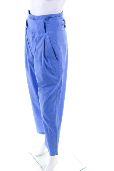 Closed Womens Pleated Front High Rise Belted Pants Blue Cotton Size 26