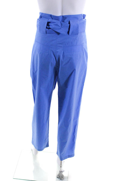 Closed Womens Pleated Front High Rise Belted Pants Blue Cotton Size 26