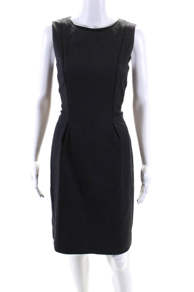 Elie Tahari Womens Textured Darted Sleeveless Zipped Sheath Dress Gray Size 4