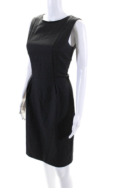 Elie Tahari Womens Textured Darted Sleeveless Zipped Sheath Dress Gray Size 4