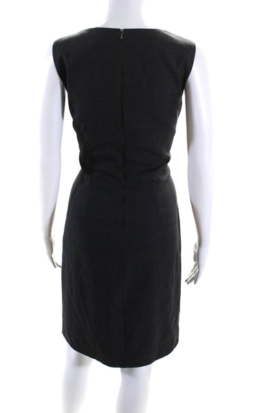 Elie Tahari Womens Textured Darted Sleeveless Zipped Sheath Dress Gray Size 4