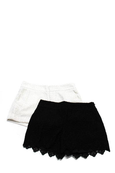 Elevenses Club Monaco Womens Cotton Textured Mini Zip Shorts Black Size 4 Lot 2