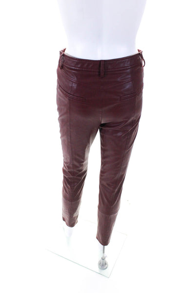 Milly Womens Rue Faux Leather Pants Red Size 27 14682697