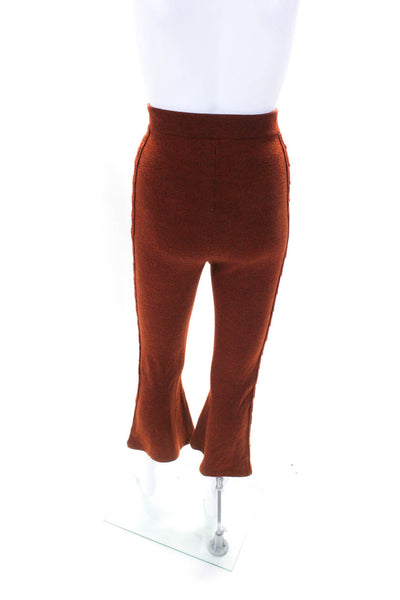 Victor Glemaud Womens Cable Knit Flare Pants Red Size XS 14660615