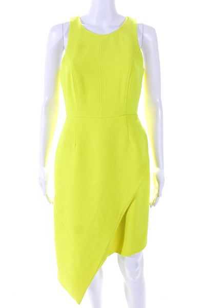 Toccin Womens Yellow Asymmetric Sheath Yellow Size 14 14010614