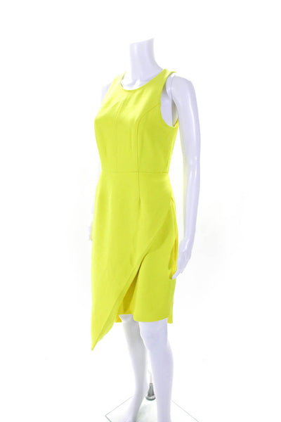 Toccin Womens Yellow Asymmetric Sheath Yellow Size 14 14010614