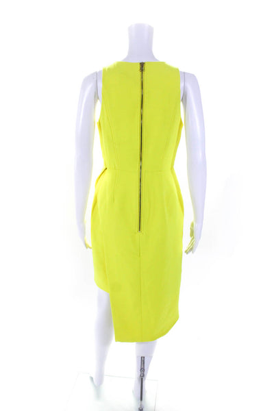 Toccin Womens Yellow Asymmetric Sheath Yellow Size 14 14010614