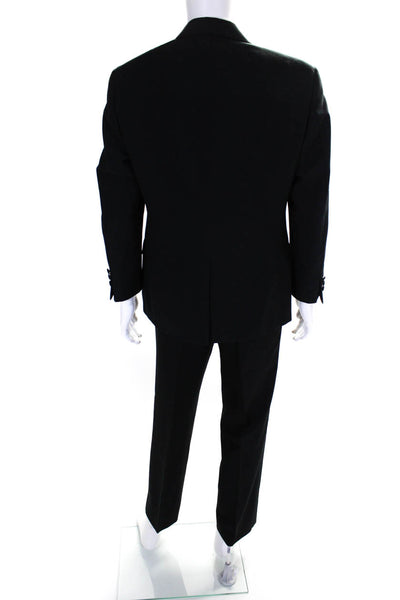 Bill Blass Mens Notched Collar Tuxedo Jacket Suit Pants Set Black Size 40