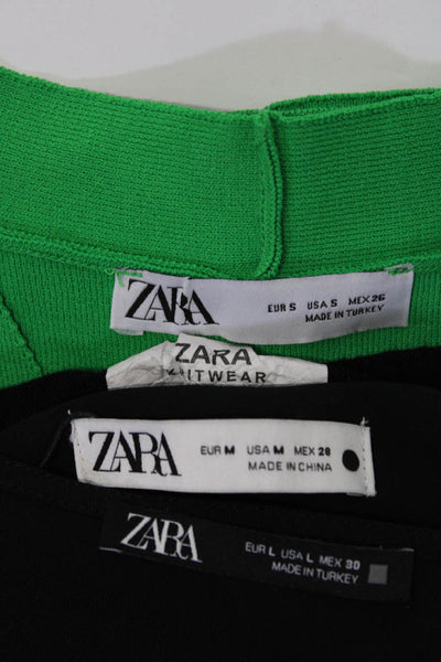 Zara Womens Cardigan Tops Blouses Black Size L S M Lot 4