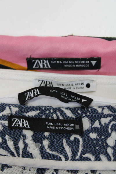 Zara Womens Blouses Tops Skirts White Size M L Lot 4