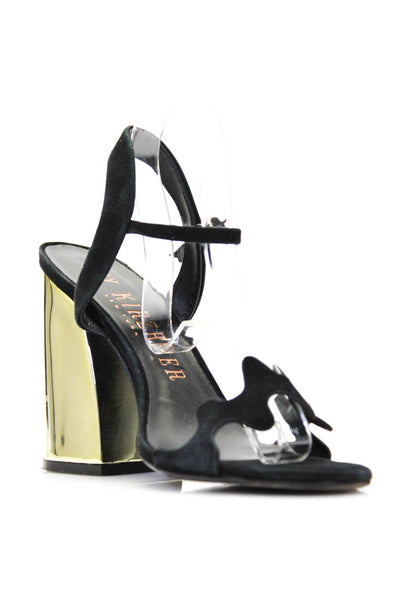 Ivy Kirzhner Womens Suede Ankle Strap Metallic High Heels Black Size 9.5M