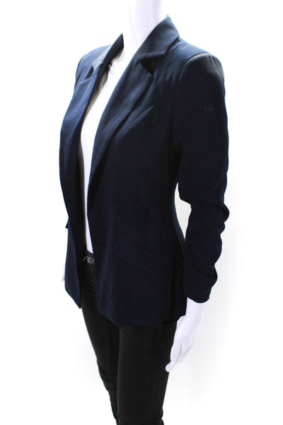 About Us Womens Notched Collar Open Front Blazer Jacket Navy Blue Size XS