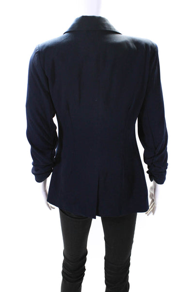 About Us Womens Notched Collar Open Front Blazer Jacket Navy Blue Size XS