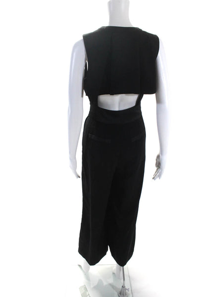 Marissa Webb Collective Womens Open Back Jumpsuit Black Size 2 14703592