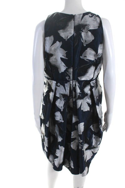 Carmen Marc Valvo Women's Sleeveless Pleated Flare Floral Mini Dress Size 12