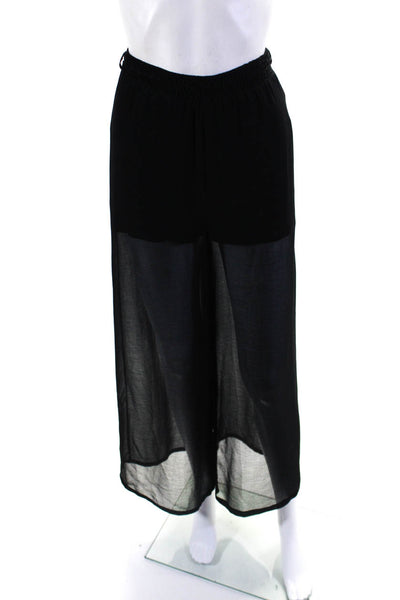 Hartly Womens High Rise Pull On Wide Leg Pants Black Size Small