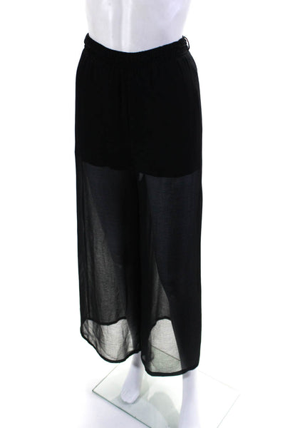 Hartly Womens High Rise Pull On Wide Leg Pants Black Size Small