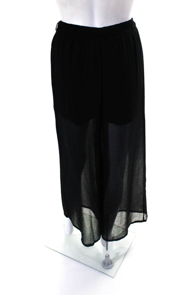 Hartly Womens High Rise Pull On Wide Leg Pants Black Size Small