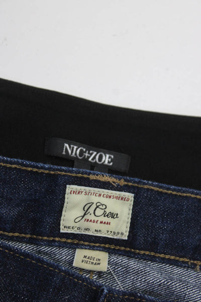 Nic + Zoe J Crew Womens Slip-On Slim Straight Pants Jeans Black Size 10 32 Lot 2