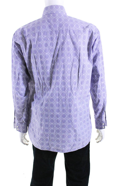 Ted Baker London Mens Button Down Dress Shirt Purple White Size 34/35 17