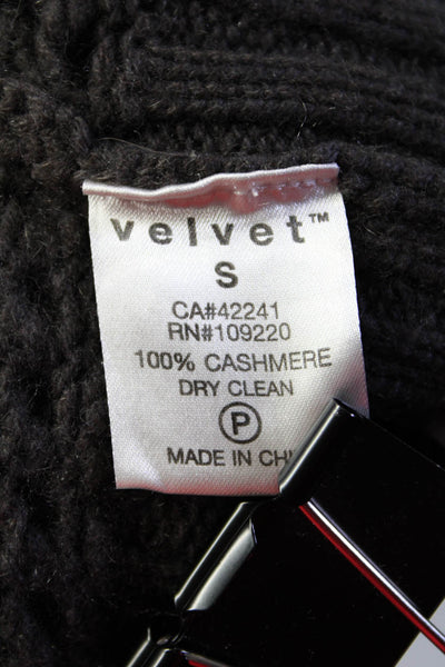 Velvet Womens Short Sleeve Chunky Knit Open Cardigan Sweater Gray Cashmere Small