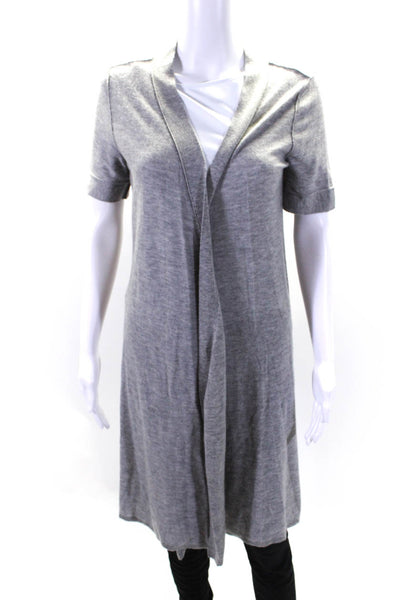 B. Chyll Womens Long Thin Knit Short Sleeve Cardigan Sweater Gray Size Medium