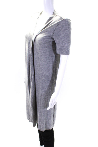 B. Chyll Womens Long Thin Knit Short Sleeve Cardigan Sweater Gray Size Medium