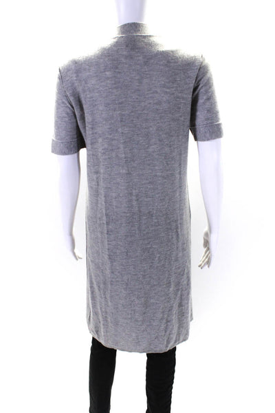 B. Chyll Womens Long Thin Knit Short Sleeve Cardigan Sweater Gray Size Medium