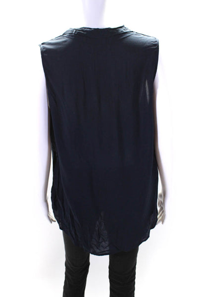 Velvet by Graham & Spencer Womens V Neck Tank Top Blouse Navy Blue Size Medium