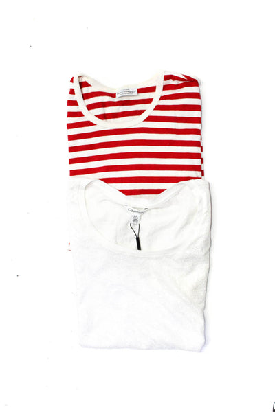 Calvin Klein Marimekko Womens Short Sleeve Shirts Tops White Red Size S Lot 2