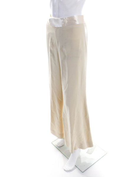 Catherine Malandrino Womens Silk Collar Button Blazer Pants Set Beige Size EUR46