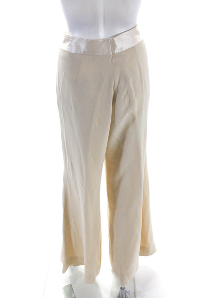 Catherine Malandrino Womens Silk Collar Button Blazer Pants Set Beige Size EUR46
