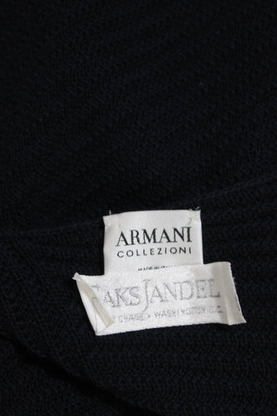 Armani Collezioni Womens Sleeveless V Neck Tank Top Navy Blue Cotton Size 8