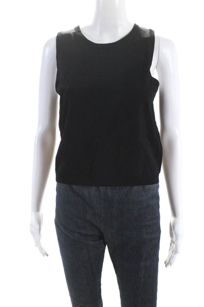 Artelier Nicole Miller Womens Knit Crew Neck Shell Tank Top Black Size Large