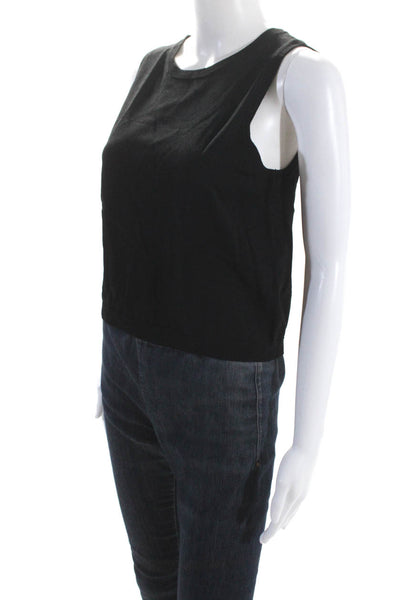 Artelier Nicole Miller Womens Knit Crew Neck Shell Tank Top Black Size Large