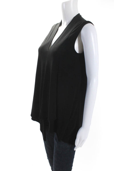 Joseph Ribkoff Womens V Neck Sleeveless Tank Tunic Blouse Black Size 6