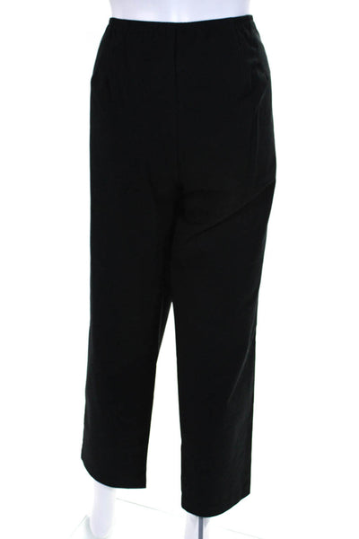 Eileen Fisher Womens Cotton Side Zipped Slip-On Tapered Dress Pants Black Size M