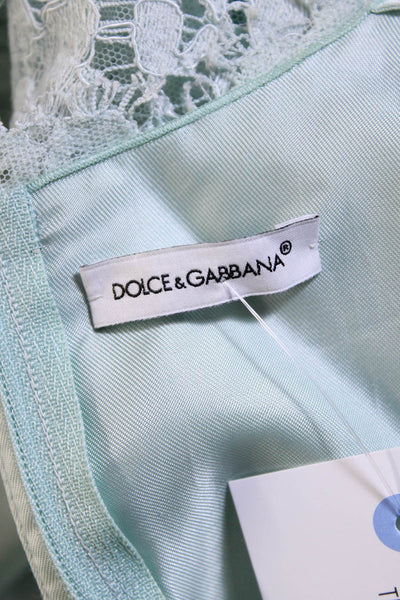 Dolce & Gabbana Childrens Girls Lace Cap Sleeve Shift Dress Light Blue 11/12