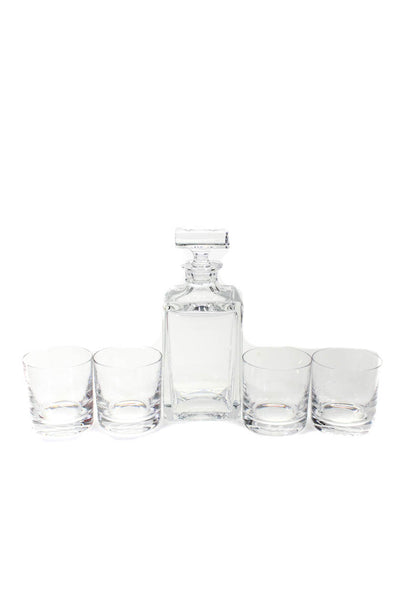 Cartier Crystal Whiskey Decanter And High Ball Glass Set Of 5