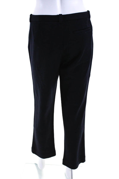 Tory Burch Womens Wool Hook & Eye Zipped Straight Leg Pants Navy Size 12