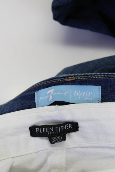 7 For All Mankind Eileen Fisher Womens Straight Jeans Blue Size 27 4P Lot 2
