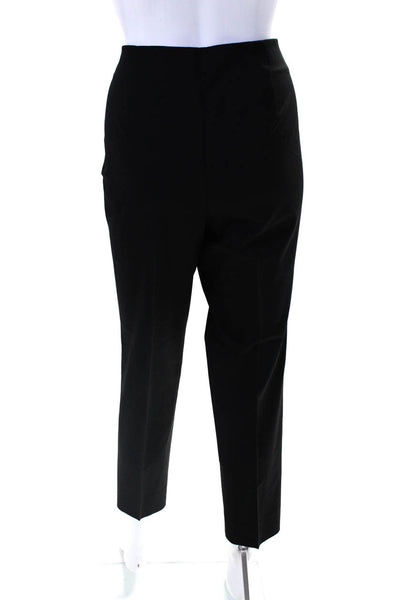 Lafayette 148 New York Women's Zip Closure Straight Leg Ankle Pant Black Size 8