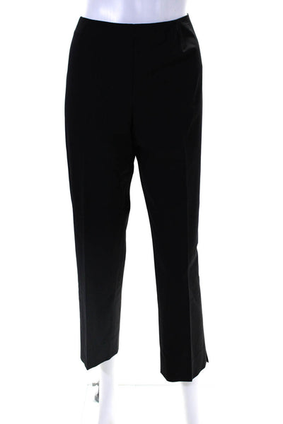 Lafayette 148 New York Women's Zip Closure Straight Leg Ankle Pant Black Size 10