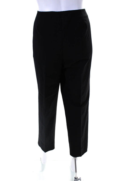 Lafayette 148 New York Women's Zip Closure Straight Leg Ankle Pant Black Size 10