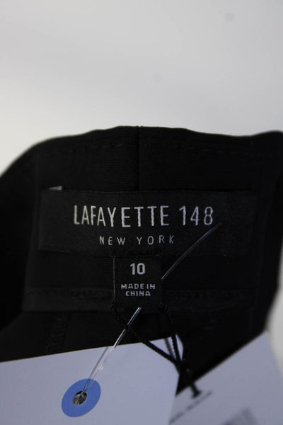 Lafayette 148 New York Women's Zip Closure Straight Leg Ankle Pant Black Size 10