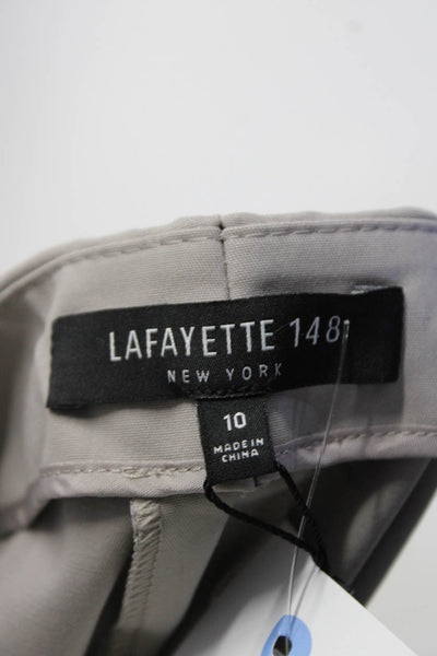 Lafayette 148 New York Women's Flat Front Straight Leg Pant Beige Size 10