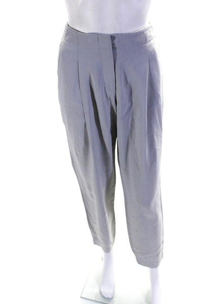 Akris Punto Womens High Rise Zip Up Straight Leg Pants Trousers Gray Size 4