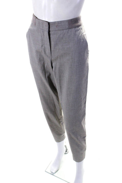 Peserico Woimens Woven High Rise Zip Up Tapered Leg Pants Trousers Gray Size 40